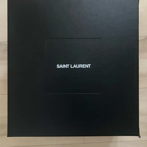 Saint Laurent Glossy Black Strappy Heels - Picture 6 of 6